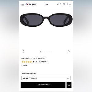 NWT Le Specs Sunglasses - Outta Love Black